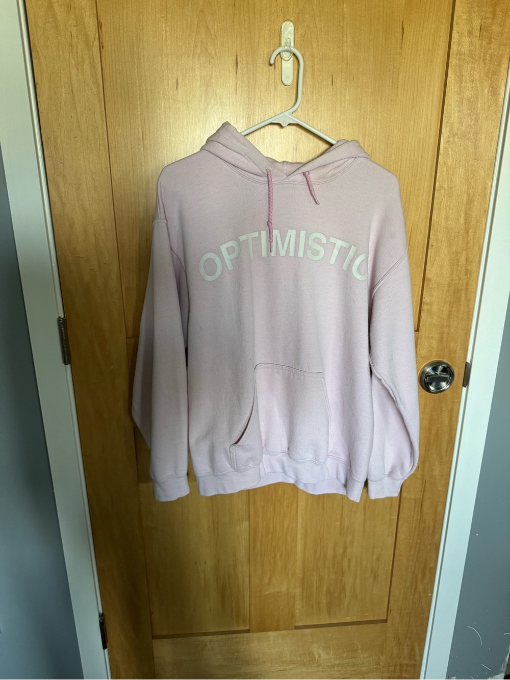 PacSun Light Pink "OPTIMISTIC" Pullover Hoodie